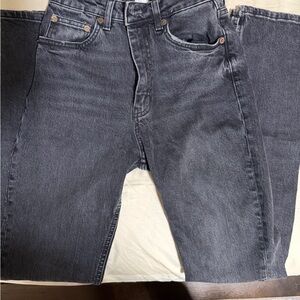 Zara Women's Straight Leg Jeans - Dark Gray
